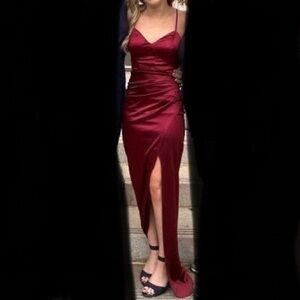 Red silk prom/formal dress